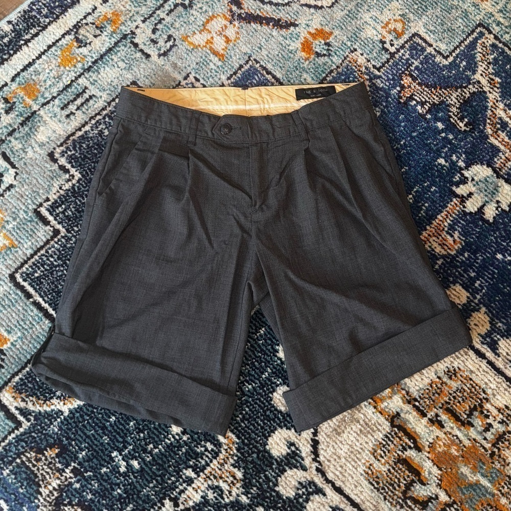 Rag & Bone Gray Trouser Inspired Cuffed Men’s Designer Shorts Size 30